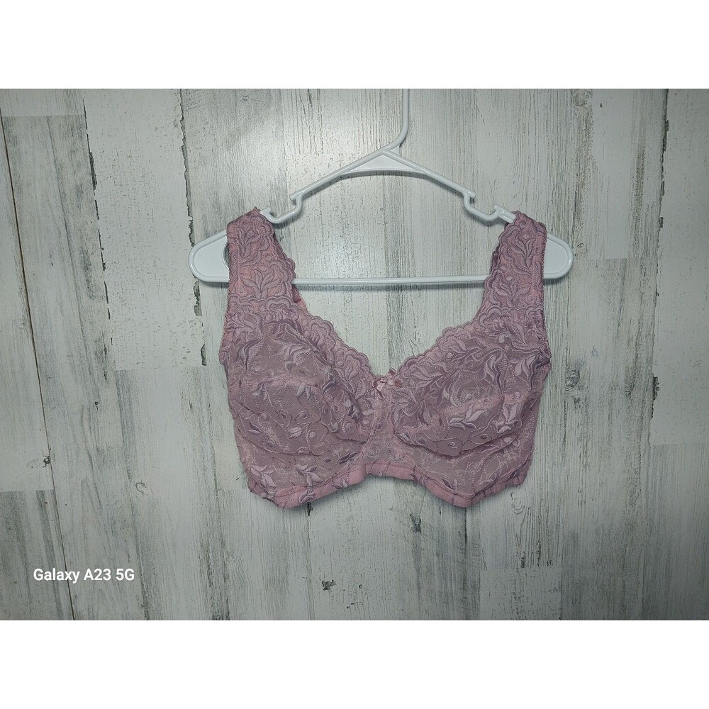 AMOUREUSE BRA SIZE 40 DDD LAVENDER LACE FULL COVERAGE NO WIRE